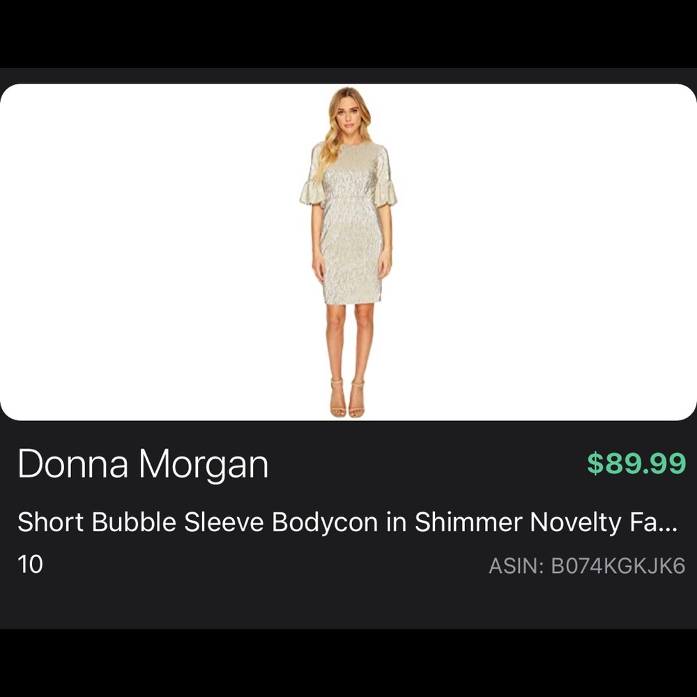 Donna Morgan short bubble sleeve bodycon